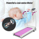 2 HP Folding Electric Treadmill, 800W Compact Motorized Running Machine with 12 Preset Programs & LCD Monitor for Home Gym