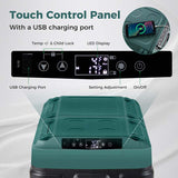 53-Quart Dual-zone Car Refrigerator with Wheels, 12V/24V DC, 100-240V AC, Portable Car Fridge Freezer Electric Cooler for RV Camping