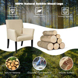 Fabric Upholstered Executive Guest Chair, Waiting Room Reception Chair with Padded Arms & Solid Rubber Wood Legs for Office Meeting Rooms