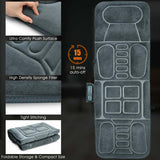 Foldable Heated Massage Pad, Portable Massage Mat with 10 Vibration Motors, Full Body Massage Mattress, Massager Cushion for Back Pain Relief