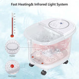 Foot Spa Bath Massager Pedicure Spa Tub with Heat, 2 Rollers, 4 Shiatsu Massagers, Temperature Control, Timer, 3-Angle Shower