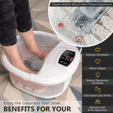 Heated Foot Spa Bath Massager with Bubbles & Rollers, Electric Foot Soaker Tub for Fatigue Release