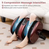 Shiatsu Foot & Calf Massager with Heat, Vibration Compression Electric Leg Massager for Neuropathy, Plantar Fasciitis Relief, Muscle Arm Relax