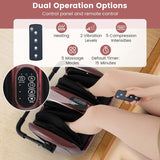 Shiatsu Foot & Calf Massager with Heat, Vibration Compression Electric Leg Massager for Neuropathy, Plantar Fasciitis Relief, Muscle Arm Relax