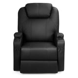 Heated Power Lift Recliner, Elderly Lift Chair, Leather Massage Recliner Sofa with 8 Vibrating Massage Nodes, 3 Side Pockets, 2 Cup Holders
