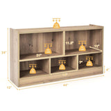 5-Cube Wooden Toy Storage Organizer, 2-Tier Kids Bookcase with Open Shelves, Multipurpose Classroom Furniture for Playroom & Nursery