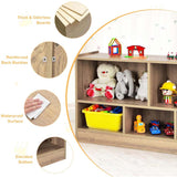 5-Cube Wooden Toy Storage Organizer, 2-Tier Kids Bookcase with Open Shelves, Multipurpose Classroom Furniture for Playroom & Nursery