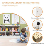 5-Cube Wooden Toy Storage Organizer, 2-Tier Kids Bookcase with Open Shelves, Multipurpose Classroom Furniture for Playroom & Nursery