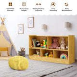 5-Cube Wooden Toy Storage Organizer, 2-Tier Kids Bookcase with Open Shelves, Multipurpose Classroom Furniture for Playroom & Nursery