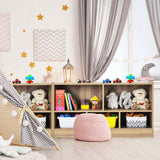 5-Cube Wooden Toy Storage Organizer, 2-Tier Kids Bookcase with Open Shelves, Multipurpose Classroom Furniture for Playroom & Nursery