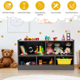 5-Cube Wooden Toy Storage Organizer, 2-Tier Kids Bookcase with Open Shelves, Multipurpose Classroom Furniture for Playroom & Nursery