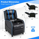 Massage Gaming Recliner with Bluetooth Speaker, Adjustable Footrest & Lumbar Support, Racing Style Gaming Sofa Chair Home Theatre Seating