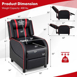 Massage Gaming Recliner with Bluetooth Speaker, Adjustable Footrest & Lumbar Support, Racing Style Gaming Sofa Chair Home Theatre Seating