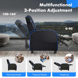 Massage Gaming Recliner with Bluetooth Speaker, Adjustable Footrest & Lumbar Support, Racing Style Gaming Sofa Chair Home Theatre Seating