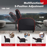 Massage Gaming Recliner with Bluetooth Speaker, Adjustable Footrest & Lumbar Support, Racing Style Gaming Sofa Chair Home Theatre Seating
