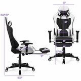 High Back E-Sport Massage Gaming Chair with Footrest & Headrest, Ergonomic PU Leather Gaming Seat, Video Game Chair Computer Chair