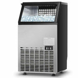 110LBS/24H Commercial Ice Maker, Freestanding Built-in Undercounter Ice Machine with 33LBS Storage Capacity & 24H Timer for Home Bar Restaurant