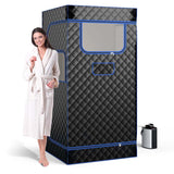 Portable Steam Sauna Personal Home Sauna Tent w/3L Steam Generator, Foldable Chair, Full-Size Indoor Steam Room for Home Spa