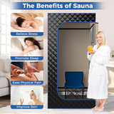 Portable Steam Sauna Personal Home Sauna Tent w/3L Steam Generator, Foldable Chair, Full-Size Indoor Steam Room for Home Spa