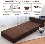 Triple Fold Down Sofa Bed, 3-in-1 Convertible Floor Couch Sleeper with Removable Cover, Padded Foam Guest Futon Lounger Chair for Living Room