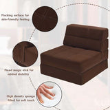 Triple Fold Down Sofa Bed, 3-in-1 Convertible Floor Couch Sleeper with Removable Cover, Padded Foam Guest Futon Lounger Chair for Living Room