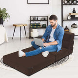 Triple Fold Down Sofa Bed, 3-in-1 Convertible Floor Couch Sleeper with Removable Cover, Padded Foam Guest Futon Lounger Chair for Living Room