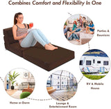 Triple Fold Down Sofa Bed, 3-in-1 Convertible Floor Couch Sleeper with Removable Cover, Padded Foam Guest Futon Lounger Chair for Living Room