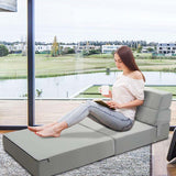 Triple Fold Down Sofa Bed, 3-in-1 Convertible Floor Couch Sleeper with Removable Cover, Padded Foam Guest Futon Lounger Chair for Living Room