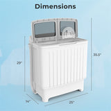 17.6 LBS Portable Washing Machine, Twin Tub Spin Top Load Washer Dryer Combo for RV Dorm Apartment
