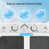 17.6 LBS Portable Washing Machine, Twin Tub Spin Top Load Washer Dryer Combo for RV Dorm Apartment