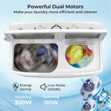 17.6 LBS Portable Washing Machine, Twin Tub Spin Top Load Washer Dryer Combo for RV Dorm Apartment