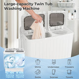17.6 LBS Portable Washing Machine, Twin Tub Spin Top Load Washer Dryer Combo for RV Dorm Apartment