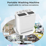 17.6 LBS Portable Washing Machine, Twin Tub Spin Top Load Washer Dryer Combo for RV Dorm Apartment