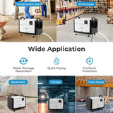 192 PPD Commercial Dehumidifier, 2600 Sq.Ft Crawl Space Dehumidifier with Drain Hose, Auto Defrost, 3 Modes & 24H Timer for Basement, Warehouse