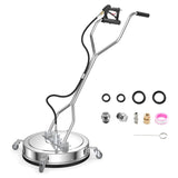 20" Pressure Washer Surface Cleaner, 4000 PSI Stainless Steel Cleaner Attachment with Casters, Dual Handles & 3/8" Quick-Connect for Driveway, Patio