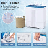 20 LBS 2-in-1 Portable Washing Machine, Twin Tub Top Load Washer Dryer Combo for RV Dorm Apartment