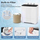 20 LBS 2-in-1 Portable Washing Machine, Twin Tub Top Load Washer Dryer Combo for RV Dorm Apartment