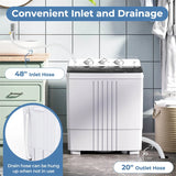 20 LBS 2-in-1 Portable Washing Machine, Twin Tub Top Load Washer Dryer Combo for RV Dorm Apartment
