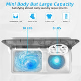 26 LBS 2-in-1 Portable Washing Machine with Drain Pump, Twin Tub Top Load Washer Dryer Combo for RV Dorm