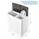 26 LBS 2-in-1 Portable Washing Machine with Drain Pump, Twin Tub Top Load Washer Dryer Combo for RV Dorm