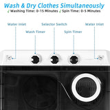 26 LBS 2-in-1 Portable Washing Machine with Drain Pump, Twin Tub Top Load Washer Dryer Combo for RV Dorm