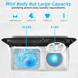26 LBS 2-in-1 Portable Washing Machine with Drain Pump, Twin Tub Top Load Washer Dryer Combo for RV Dorm