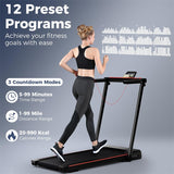 3-in-1 Folding Treadmill with Desk, 2.5HP Portable Under Desk Walking Pad with Large LED Display, Speakers & Remote for Home Office Gym