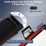 3-in-1 Folding Treadmill with Desk, 2.5HP Portable Under Desk Walking Pad with Large LED Display, Speakers & Remote for Home Office Gym