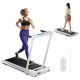 3-in-1 Folding Treadmill with Desk, 2.5HP Portable Under Desk Walking Pad with Large LED Display, Speakers & Remote for Home Office Gym
