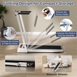 3-in-1 Folding Treadmill with Desk, 2.5HP Portable Under Desk Walking Pad with Large LED Display, Speakers & Remote for Home Office Gym