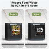 4L Electric Kitchen Composter, Smart Countertop Food Waste Compost Machine with Auto-Cleaning, Replaceable Filters, Turns Food Waste to Fertilizer