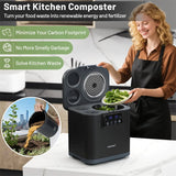 4L Electric Kitchen Composter, Smart Countertop Food Waste Compost Machine with Auto-Cleaning, Replaceable Filters, Turns Food Waste to Fertilizer