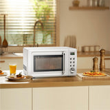 0.7Cu.ft Retro Countertop Microwave Oven 700W with 5 Microwave Power, Glass Turntable & Viewing Window