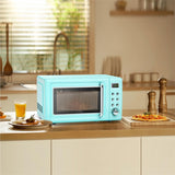 0.7Cu.ft Retro Countertop Microwave Oven 700W with 5 Microwave Power, Glass Turntable & Viewing Window
